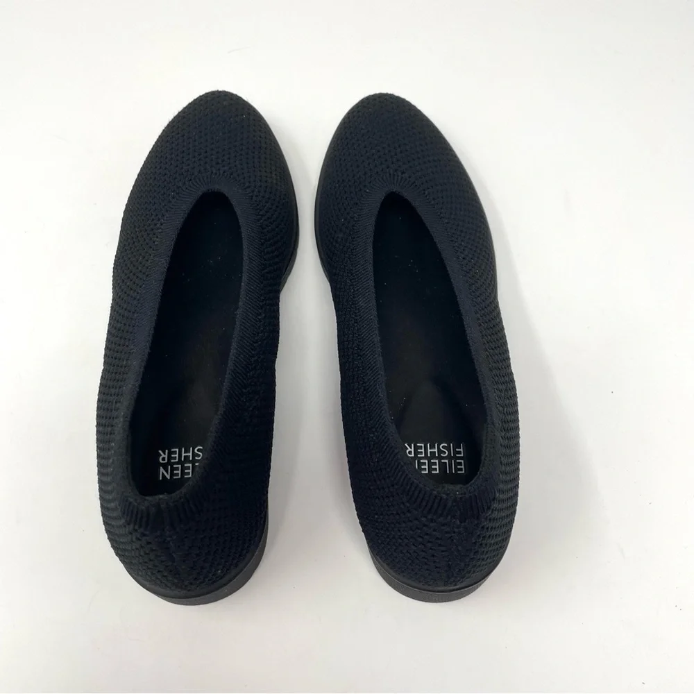 EILEEN FISHER Heaven Stretch Knit Wedge Ballet Flat in Black Size 7 - Picture 7 of 7